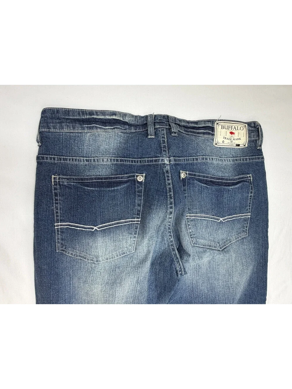 Buffalo David Bitton Men's Jeans Six-X Basic Slim Straight Mid Rise Size 36 Blue